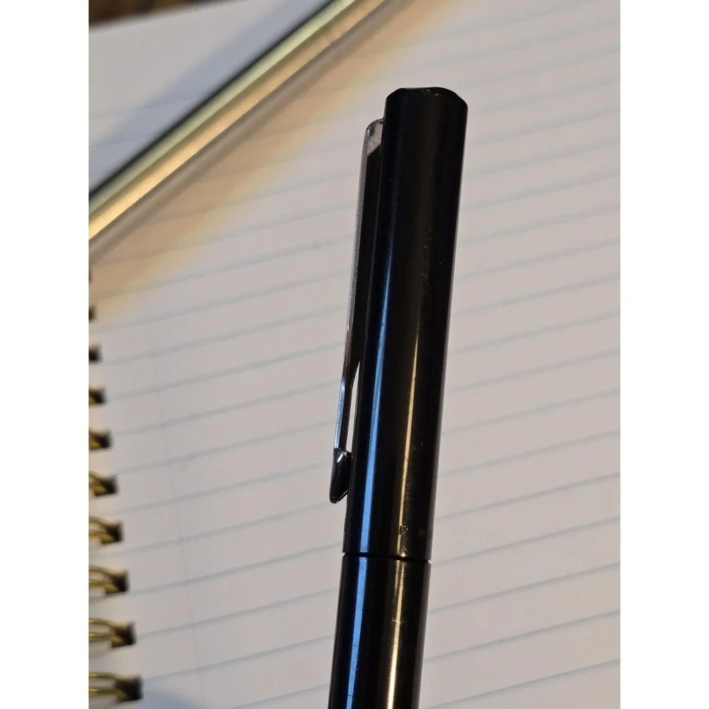 Lot 2 Vintage Parker Vector Fountain Pens Black & Stainless Steel Made In USA